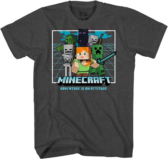 Discover Minecraft Adventure Attitude Big Boys T-Shirt