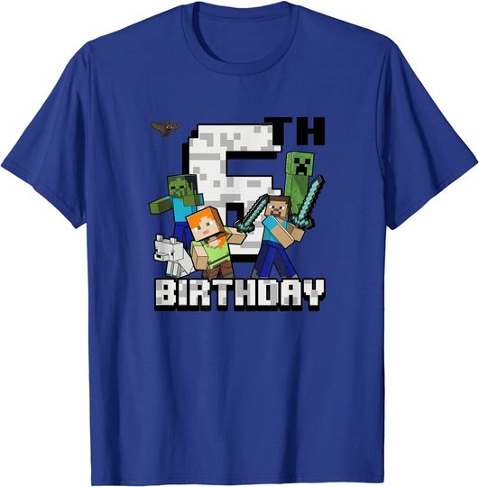 Discover Minecraft Group Shot Happy 6th Birthday T-Shirt
