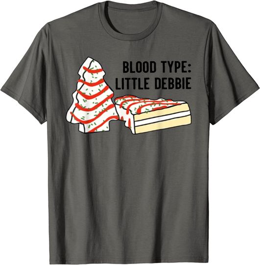 Blood Type Little Debbie Inspired Christmas Tree Snack Cake T-Shirt