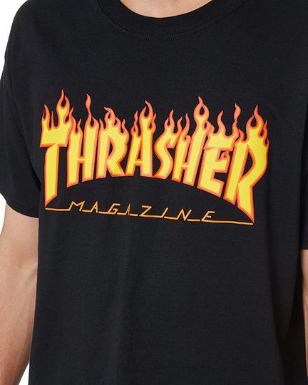 Black and yellow T shirts Thrasher