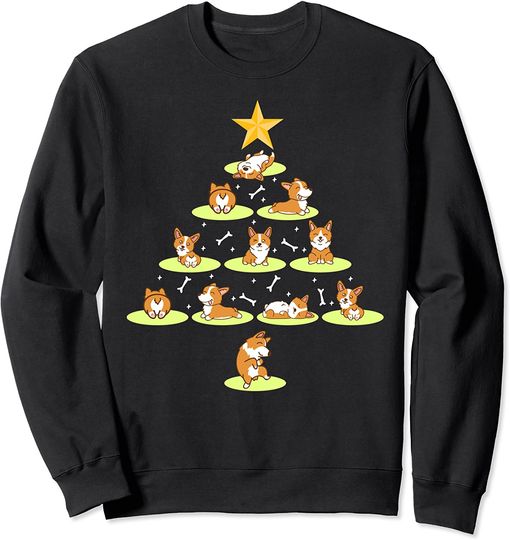 Christmas Tree Corgi Dog Breed Holiday Corgis Dog Xmas Sweatshirt