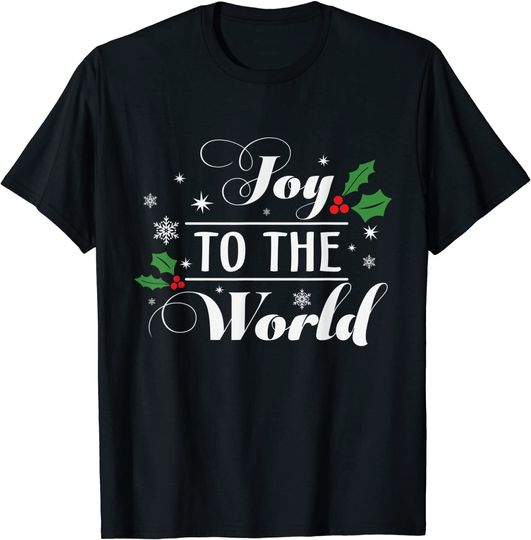 Joy to the World Snowflake Christmas T-Shirt