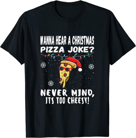 Funny Christmas Pizza Joke Santa Claus Xmas 2021 Pjs For Men T-Shirt