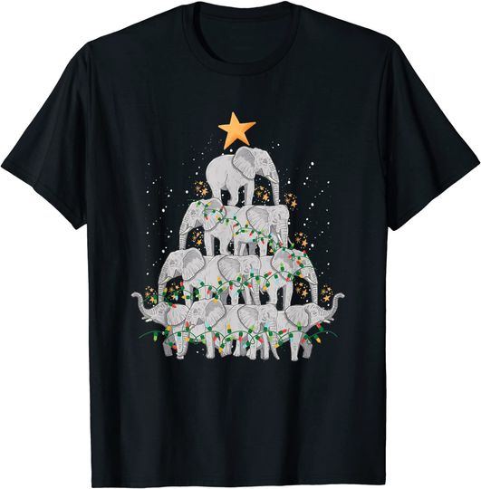 Elephants Christmas Tree Ornaments Cute Animal Xmas Costume T-Shirt