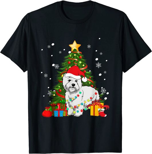 West highland white terrier Santa Christmas Tree Pajama T-Shirt