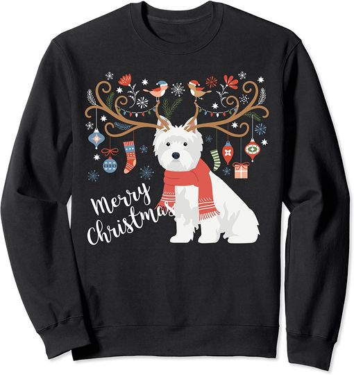 West Highland White Terrier Dog Christmas Westie Sweatshirt