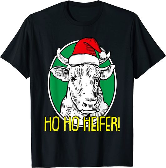 Ho Ho Heifer Christmas Farmer T-Shirt