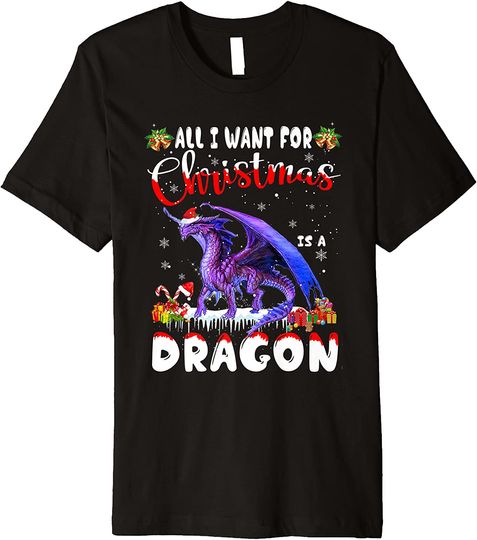 All i Want for Christmas is A Dragons Animal Xmas 2021 Gifts Premium T-Shirt