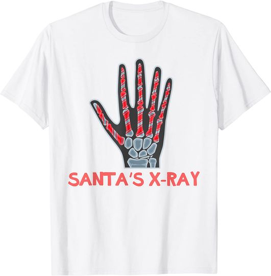 Santa's X-Ray Candy Cane Holiday Christmas Radiology T-Shirt