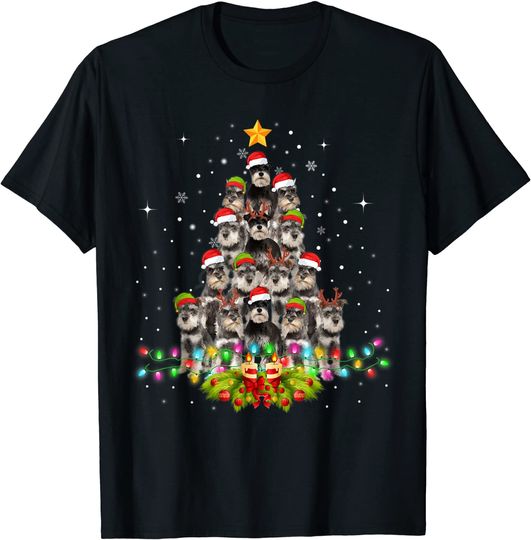 Schnauzer Dogs Tree Christmas Sweater Xmas Pet Animal Dog T-Shirt