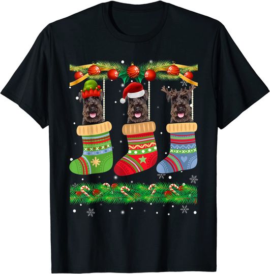 Christmas Pajama Schnauzer Dog Puppy Lover Xmas Socks T-Shirt