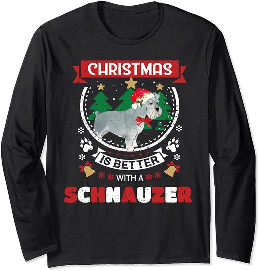 Christmas Is Better With A Schnauzer Christmas Tree Long Sleeve
