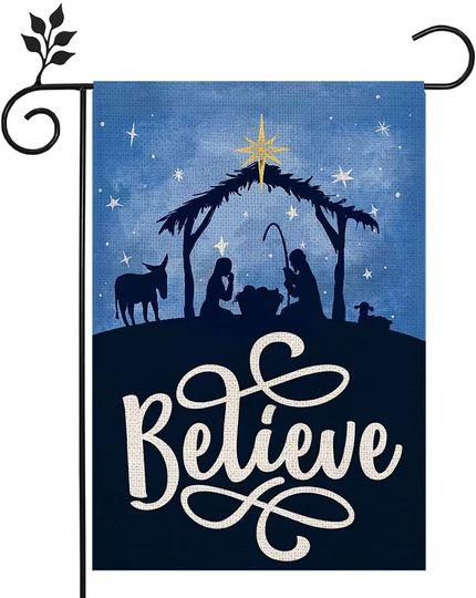 Discover Christmas Winter Believe Jesus Flag