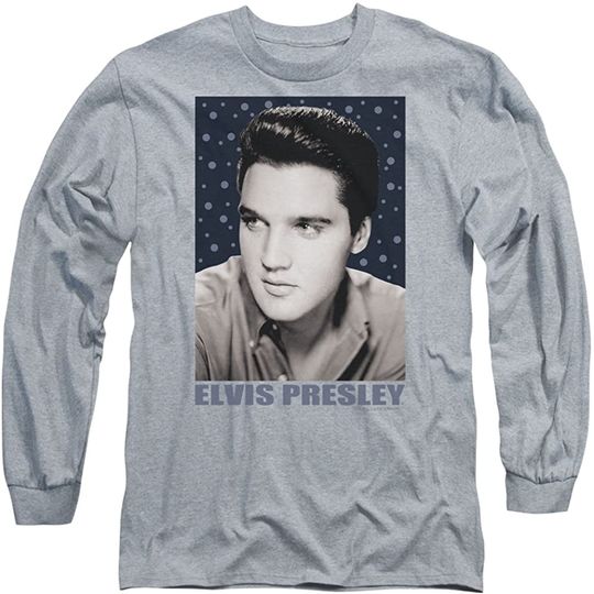 Elvis Presley Blue Sparkle Long-Sleeve T Shirt