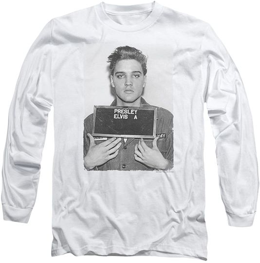 Elvis Presley Army Mug Shot Long-Sleeve T Shirt