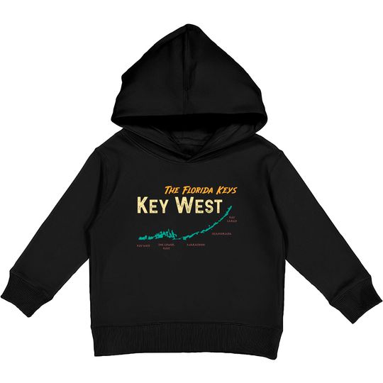 Florida Keys Map Key West Kids Pullover Hoodie