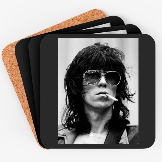 Keith Richards Vintage Rolling Stones 1970s Photo Graphic Coasters