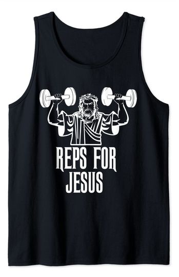 Discover Reps For Jesus Powerlifting Weightlifting Gym Training Tank Top