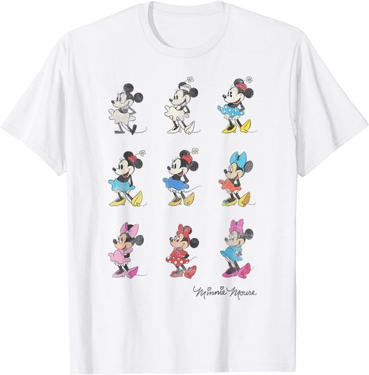 Wamen T-Shirt Disney Mickey And Friends Minnie Mouse Through The Years