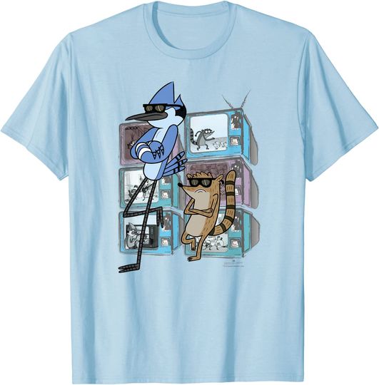Cartoon T-Shirt Regular Show Mordecai and Rigby TV Too Cool