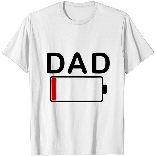 Discover Mens Dad Battery Low Funny Sarcastic Graphic Tired Parenting Fathers Day T Shirt