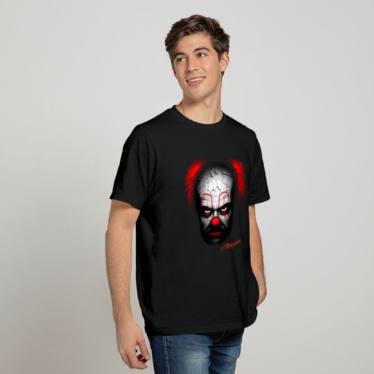 Evil Clown Scary Black T-Shirt