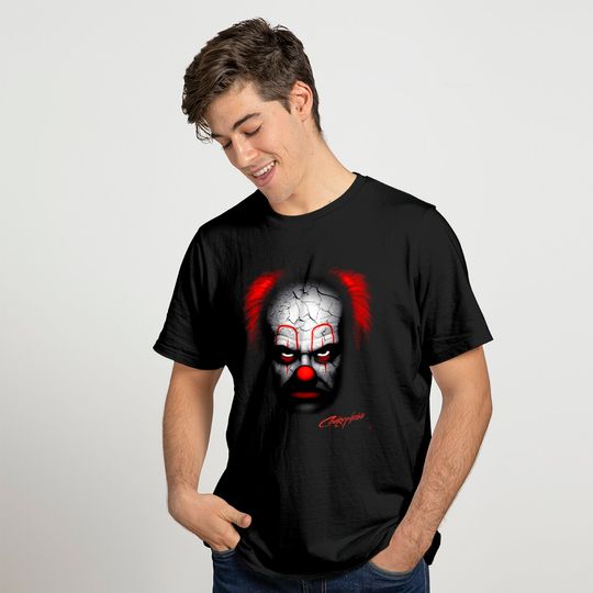 Evil Clown Scary Black T-Shirt