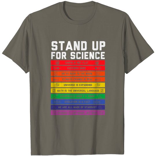 Stand Up For Science Flat Earth Conspiracy T-Shirt