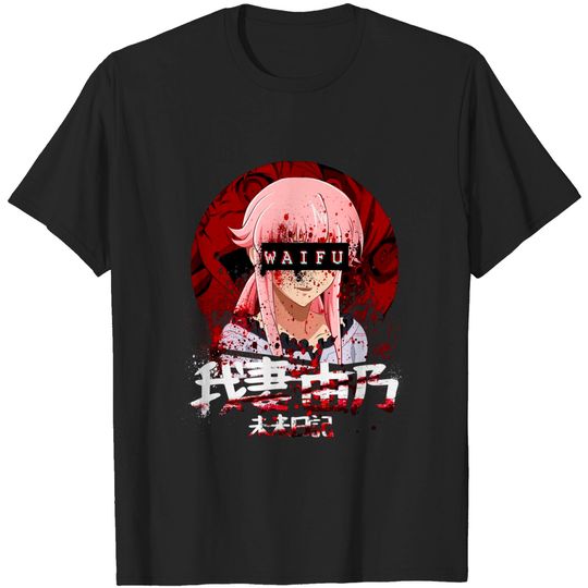 Future Diary Mirai Nikki Gasai Yuno Waifu Men's Cotton Fabric Short Sleeve T-Shirt