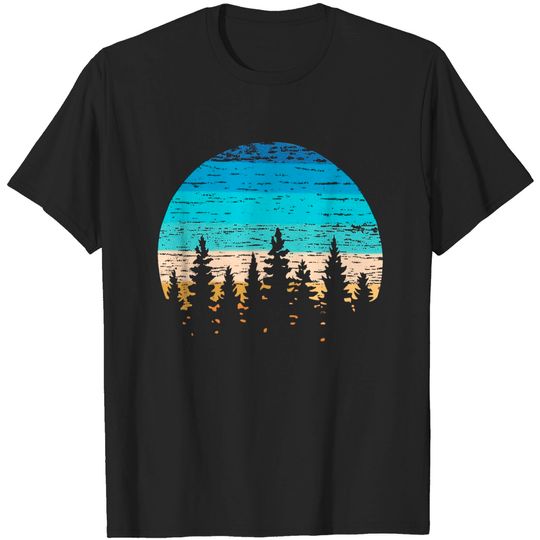 Camping Sunset Pine Tree T-Shirt