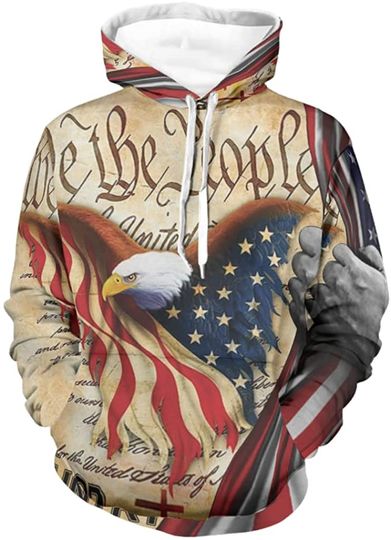 American USA Flag Eagle Unisex 3D Hoodie