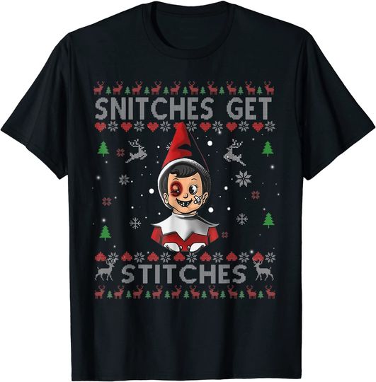 Snitches Get Stitches Christmas T-Shirt