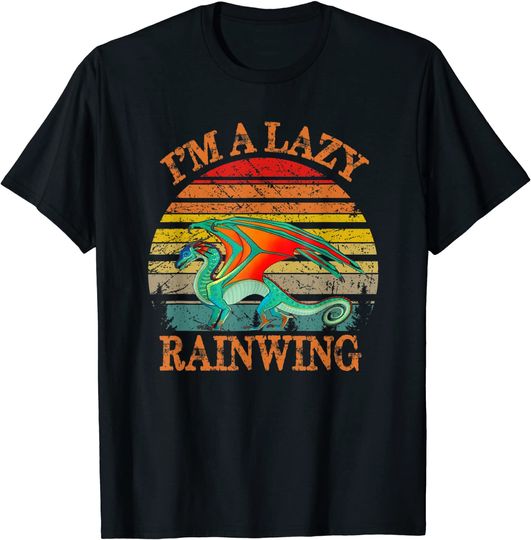Wings Of Fire T-Shirt Retro Vintage I'm A Lazy Rainwing