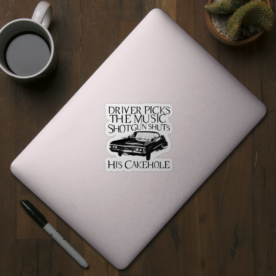 Driver Picks The Music - Supernatural - Sticker