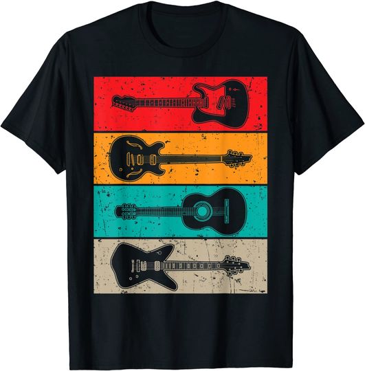Cool Vintage Guitar Player Art For Men Women Guitarist Lover T-Shirt