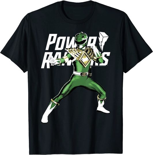 Power Rangers Green Ranger Action Pose Logo T-Shirt
