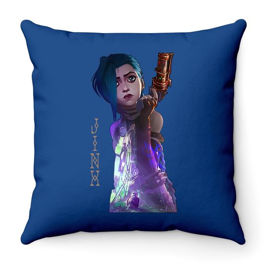 Arcane Jinx League Of Legend Throw Pillows