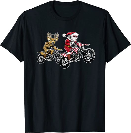 Christmas Motocross Santa Claus MX Dirt Bike T-Shirt