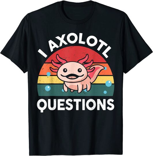 I Axolotl Questions Retro Vintage Funny Axolotl Kids T-Shirt