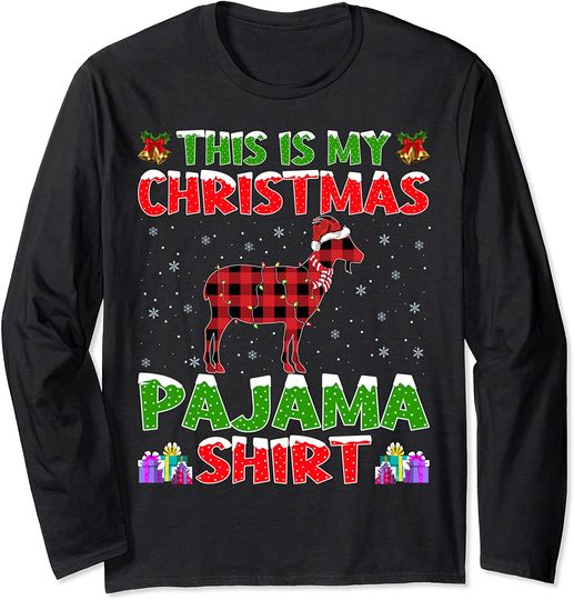 This Is My Christmas Pajama Shirt Goat Christmas Long Sleeve