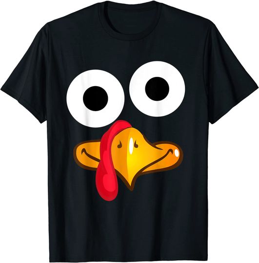 Turkey Face Thanksgiving Funny Costume T-Shirt