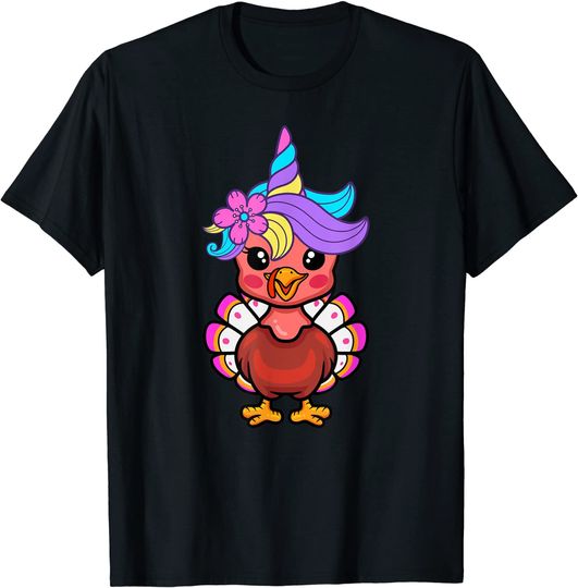 Cute Unicorn Baby Turkey Thanksgiving Day T-Shirt