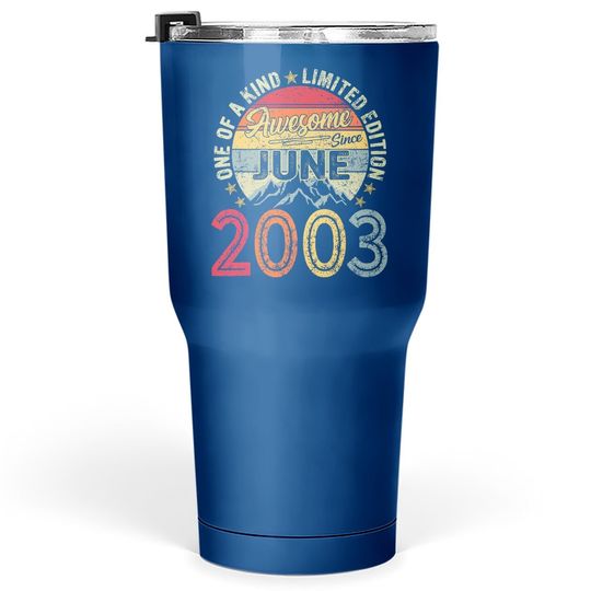 Vintage June 2003 Decorations 18th Birthday 18 Years Old Tumbler 30 Oz