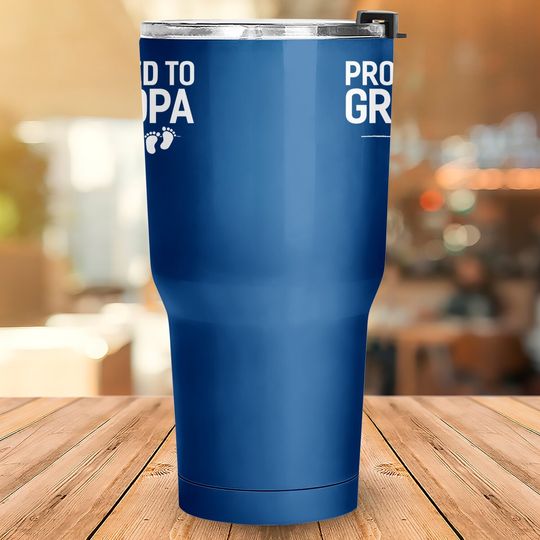 Promoted To Grandpa 2021, Baby Reveal Granddad Gift Tumbler 30 Oz