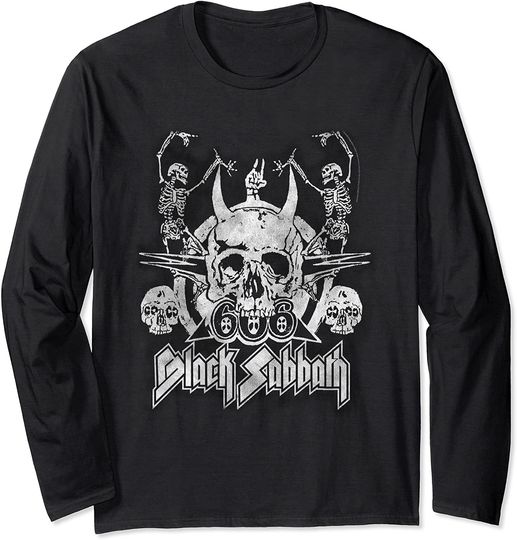 Discover Black Sabbath  Vintage Dancing Skeletons Long Sleeve T-Shirt