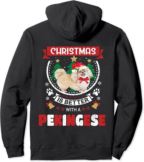 Christmas Is Better With A Pekingese Christmas Tree Pullover Hoodie
