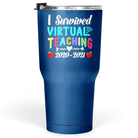 I Survived Virtual Teaching End Of Year Teacher 2020 2021 Tumbler 30 Oz