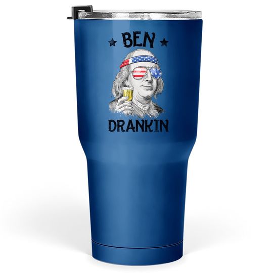 Ben Drankin 4th Of July Benjamin Franklin Usa Flag Tumbler 30 Oz