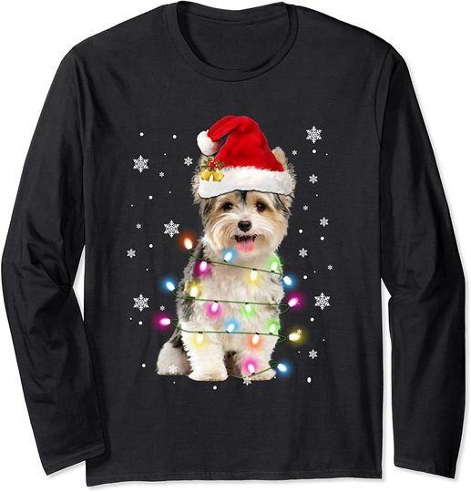 Yorkie Dogs Tree Christmas Sweater Xmas Pet Animal Dog Lover Long Sleeve