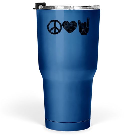 Peace Love Rock And Roll Tumbler 30 Oz